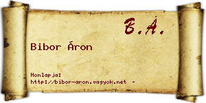 Bibor Áron névjegykártya